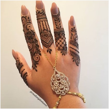 Five-Finger Mehndi Design